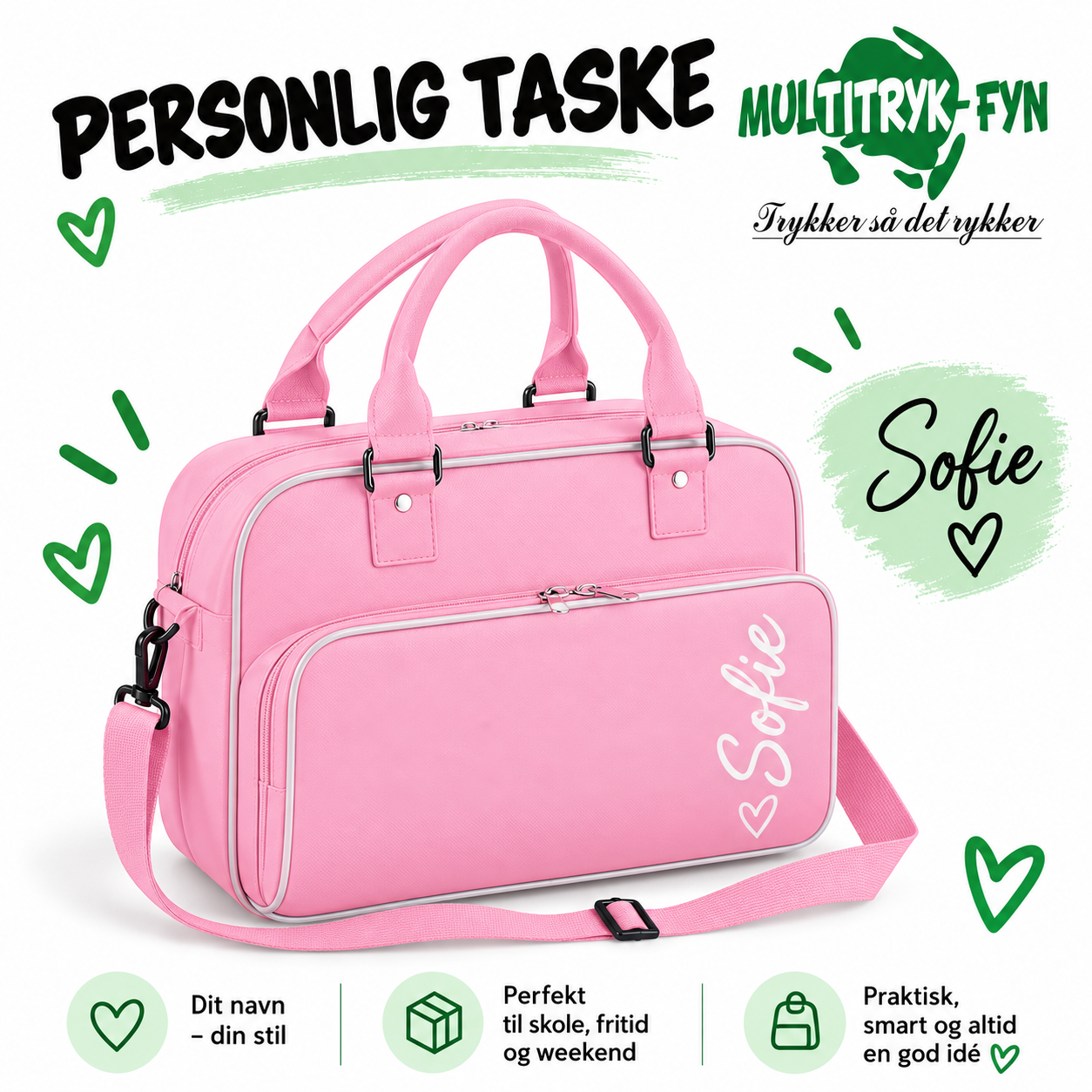 Skuldertaske i retro stil BagBase BG145 - Billede 2