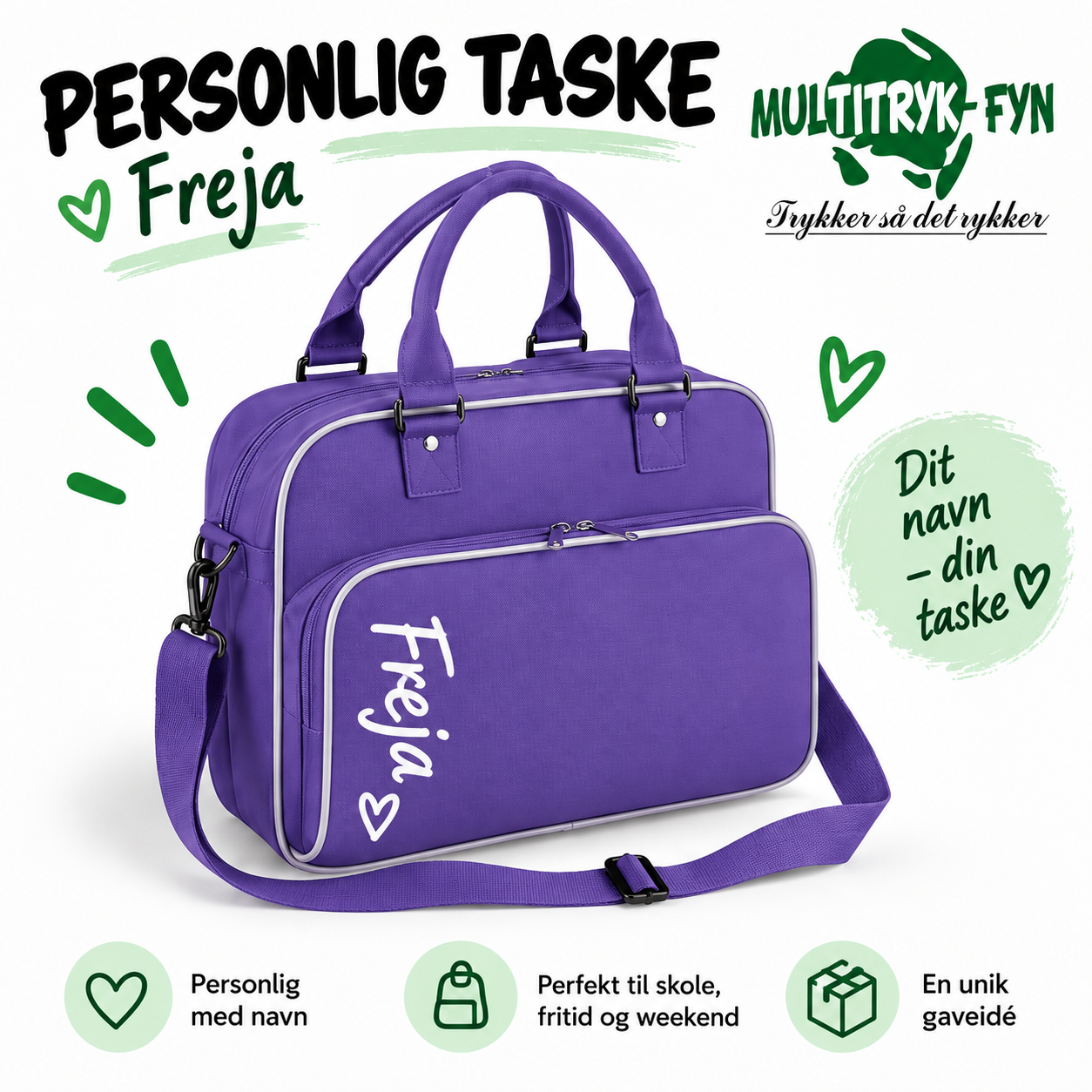 Skuldertaske i retro stil BagBase BG145 - Billede 3